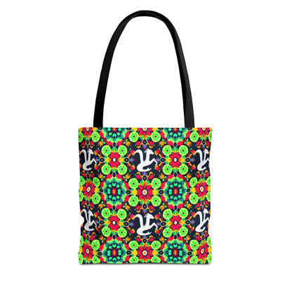 Tote Bag, (AOP), Aquarius, Zodiac v4, Flower Pattern