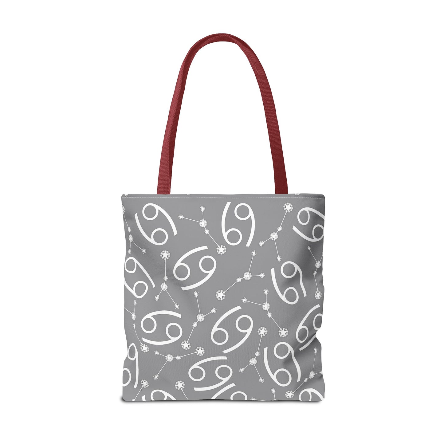 Tote Bag, Cancer Zodiac Sign, AOP, (Grey, White)
