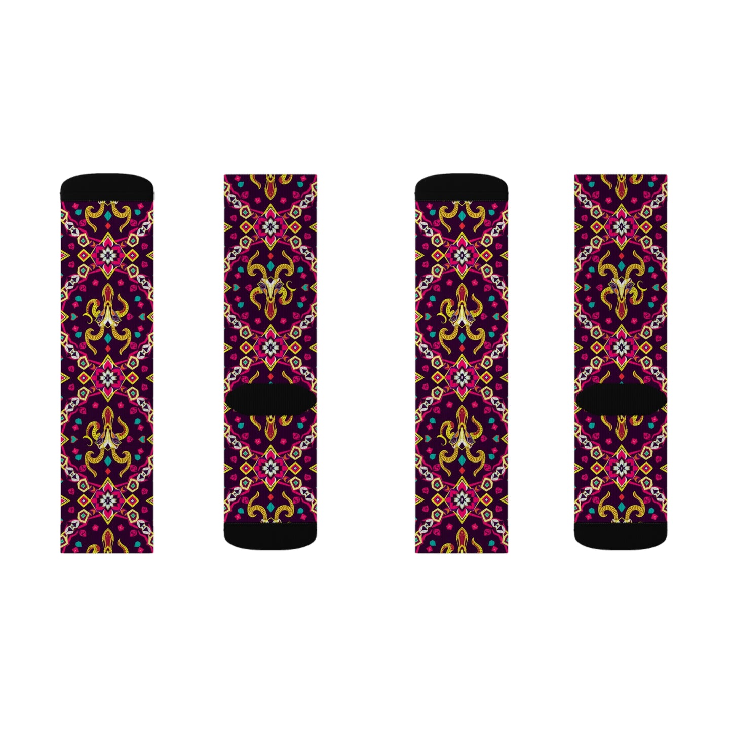 Sublimation Socks, Capricorn, Zodiac, Jewel Pattern
