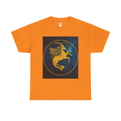 Unisex Heavy Cotton T-Shirt, Capricorn Animal v4, Symbol, Zodiac Design
