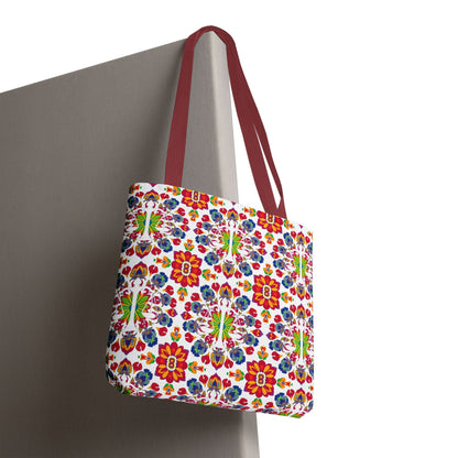 Tote Bag, (AOP), Libra, Zodiac v5, Flower Pattern