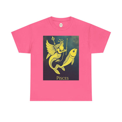 Unisex Heavy Cotton T-Shirt, Pisces Queen, Zodiac Design