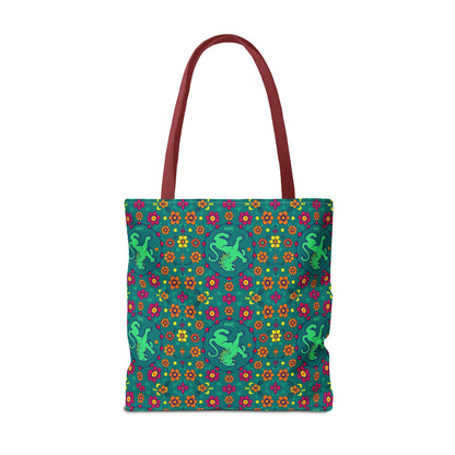Tote Bag (AOP), Leo, Zodiac v1, Flower Pattern