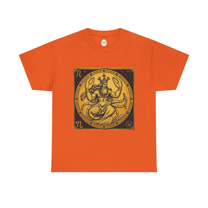 Unisex Heavy Cotton T-Shirt, Crab King v1, Cancer Zodiac Design