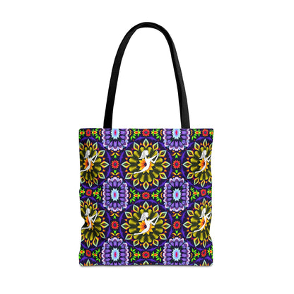 Tote Bag (AOP), Sagittarius, Zodiac v2, Flower Pattern