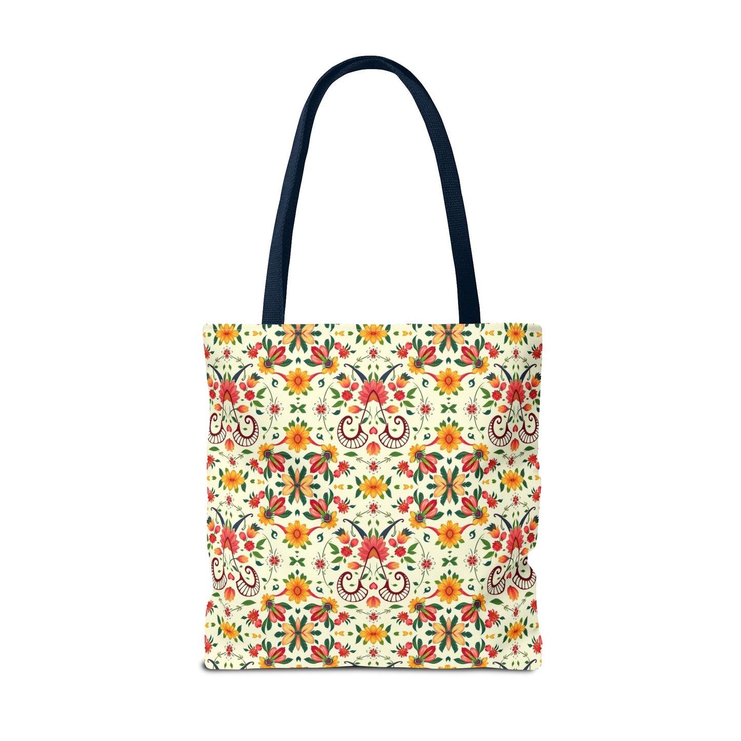 Tote Bag (AOP), Aries, Zodiac v2, Flower Pattern