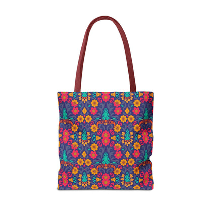 Tote Bag, (AOP), Taurus, Zodiac v1, Flower Pattern
