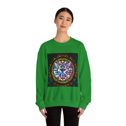 Unisex Heavy Blend™ Crewneck Sweatshirt, Glass 1, Gemini Zodiac Design