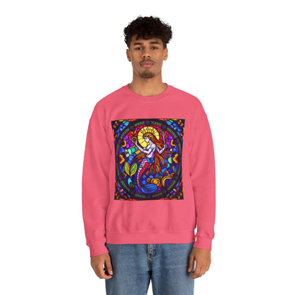 Unisex Heavy Blend™ Crewneck Sweatshirt, Glass 1, Aquarius Zodiac Design