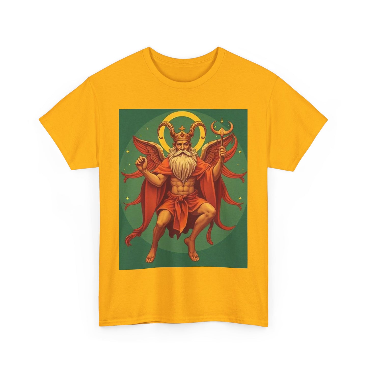 Unisex Heavy Cotton T-Shirt, Aries God, Zodiac Design