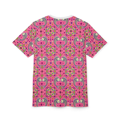 Unisex Cut & Sew T-Shirt, (AOP), Pisces, Zodiac v3, Jewels Pattern