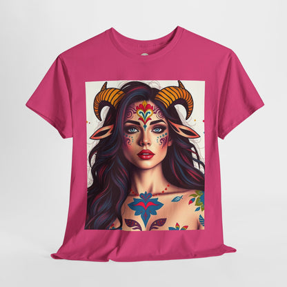 Unisex Heavy Cotton T-Shirt, Taurus, Zodiac v1, Sexy Art