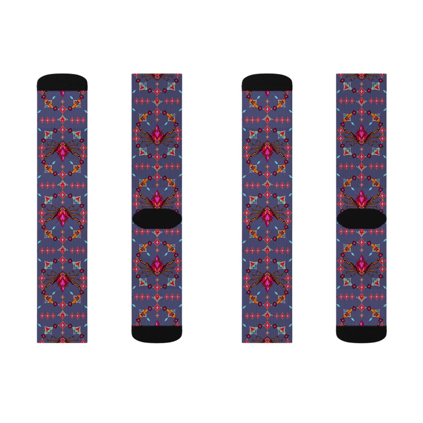 Sublimation Socks, Scorpio, Zodiac v2, Jewel Pattern