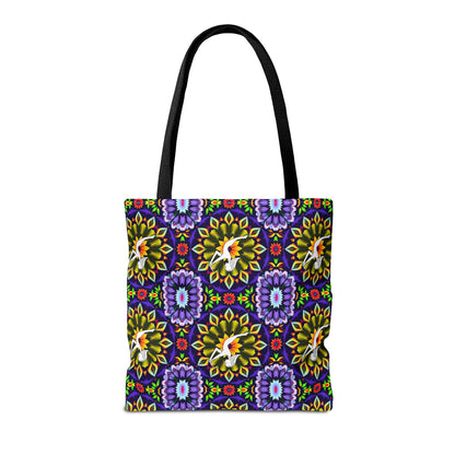 Tote Bag (AOP), Sagittarius, Zodiac v2, Flower Pattern