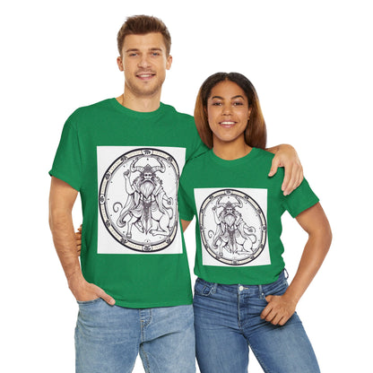 Unisex Heavy Cotton T-Shirt, Bull Centaur v1, Taurus Zodiac Design