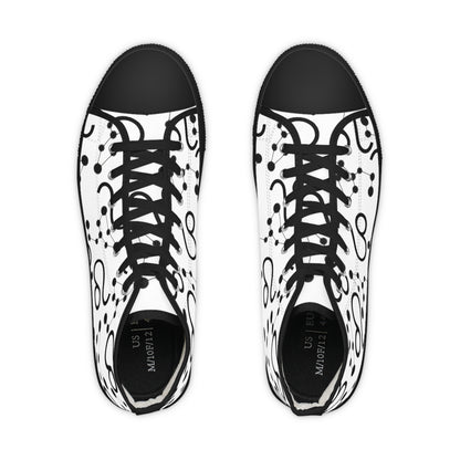 Men's High Top Sneakers, Breathable polyester canvas, Leo Zodiac Design