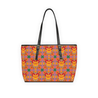 Leather Shoulder Bag, Aries, Zodiac v1, Flower Pattern