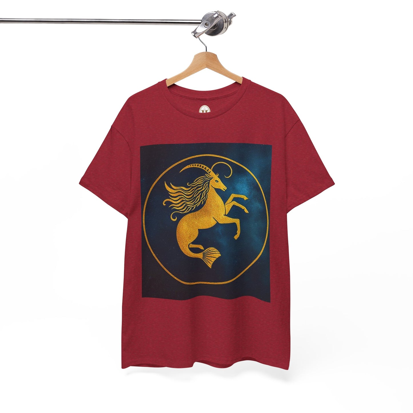 Unisex Heavy Cotton T-Shirt, Capricorn Animal v3, Symbol, Zodiac Design