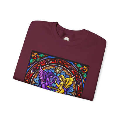 Unisex Heavy Blend™ Crewneck Sweatshirt, Glass, Gemini Zodiac Design