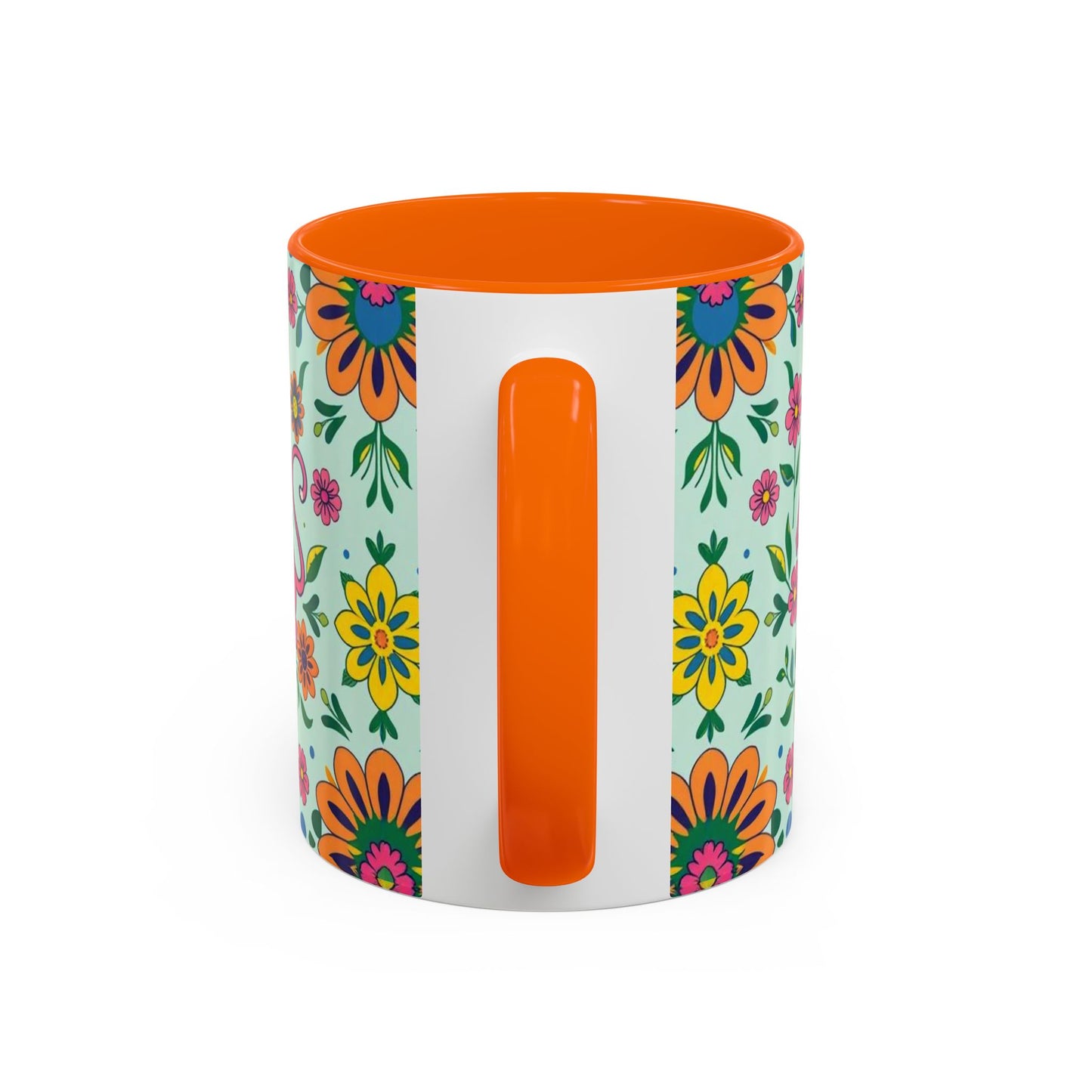 Accent Coffee Mug, Aquarius, Zodiac, Flower Pattern, (11, 15oz)