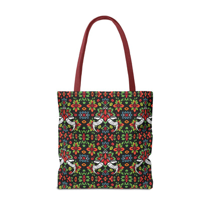 Tote Bag (AOP), Taurus, Zodiac v1, Flower Pattern
