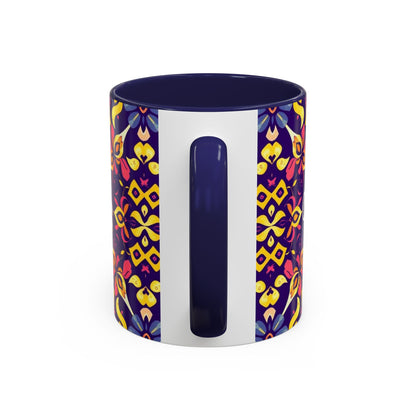 Accent Coffee Mug, Capricorn, Zodiac v1, Flower Pattern, (11, 15oz)