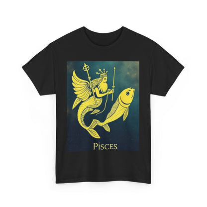 Unisex Heavy Cotton T-Shirt, Pisces Quuen v1, Zodiac Design