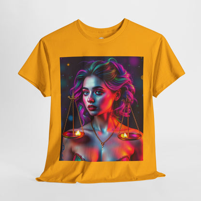 Unisex Heavy Cotton T-Shirt, Libra, Zodiac v3, Sexy Art