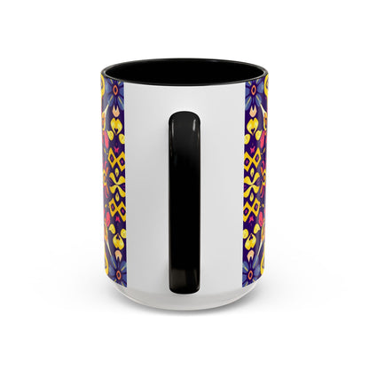 Accent Coffee Mug, Capricorn, Zodiac v1, Flower Pattern, (11, 15oz)