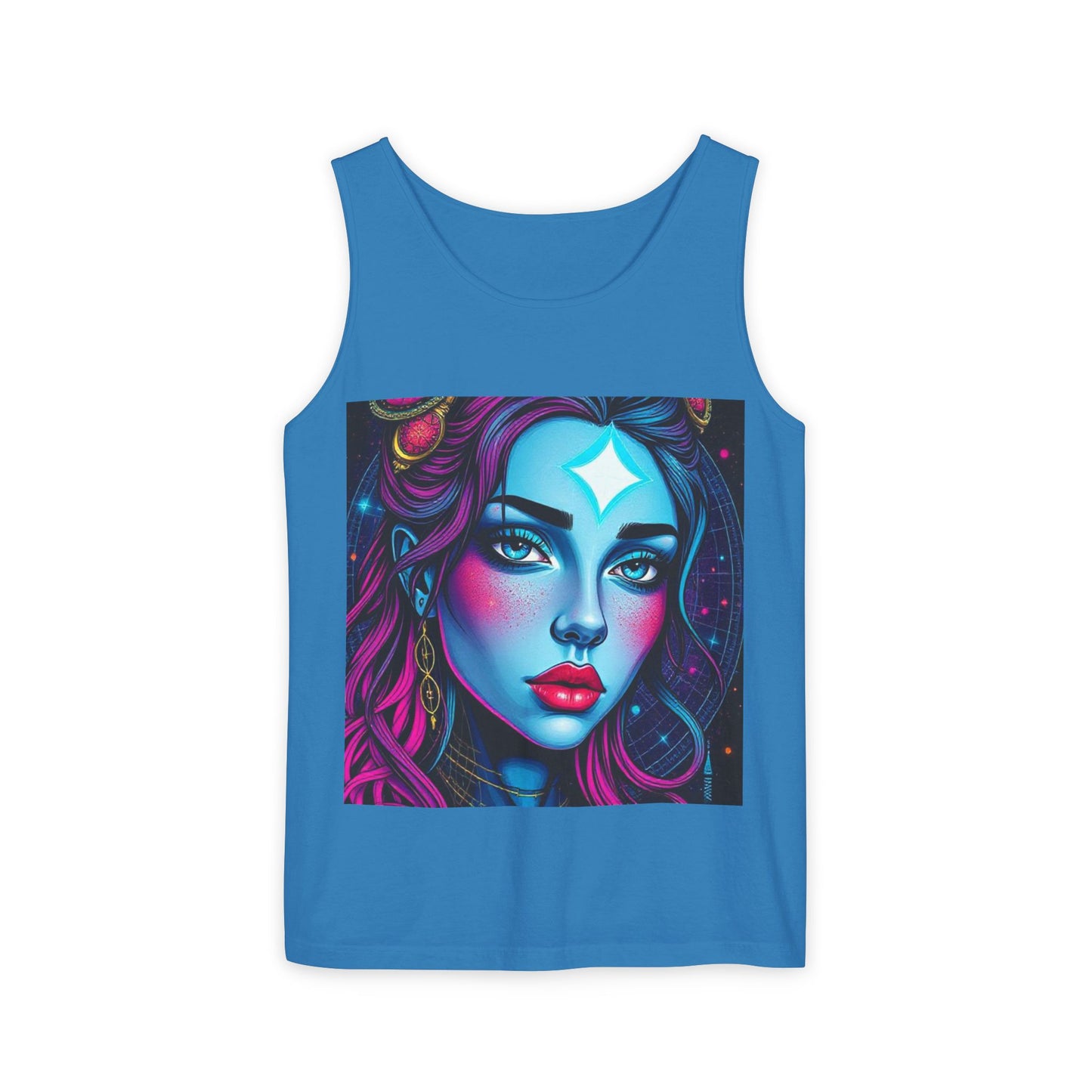 Unisex Garment-Dyed, Tank Top, Gemini, Pop Art, 100% US cotton