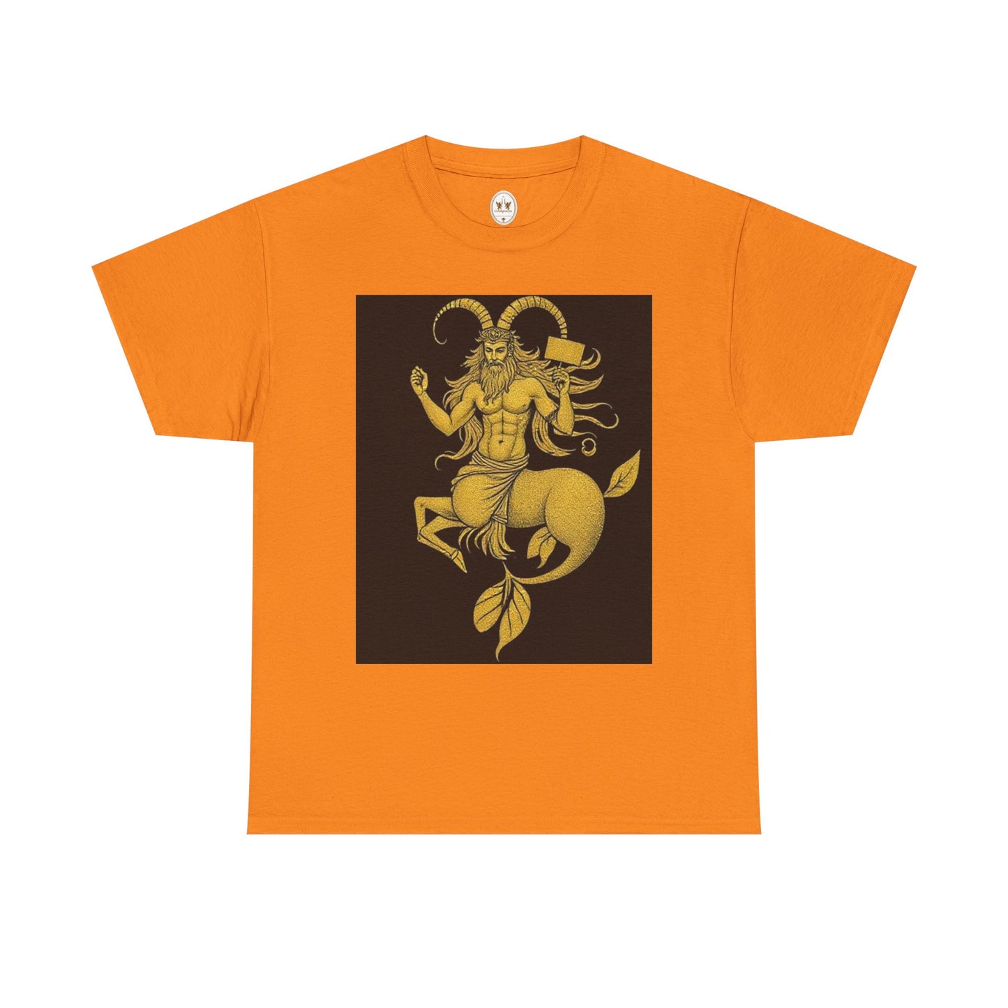 Unisex Heavy Cotton T-Shirt, Capricorn God, Zodiac Design
