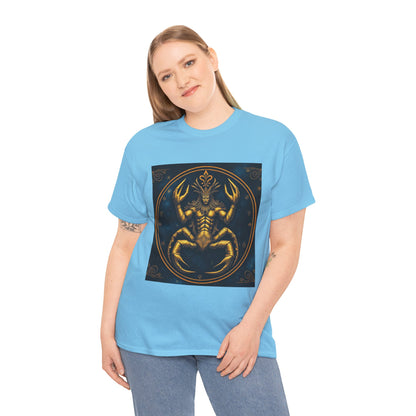 Unisex Heavy Cotton T-Shirt, Scorpion King, Cancer Zodiac Design