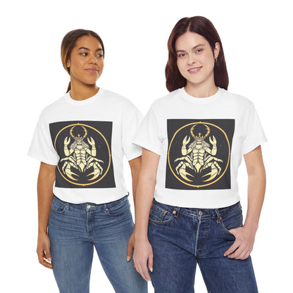 Unisex Heavy Cotton T-Shirt, Scorpio King, Print Art, Zodiac Design