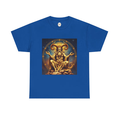 Unisex Heavy Cotton T-Shirt, On The Throne, Taurus Zodiac Design