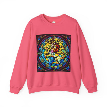 Unisex Heavy Blend™ Crewneck Sweatshirt, Glass, Capricorn Zodiac Design