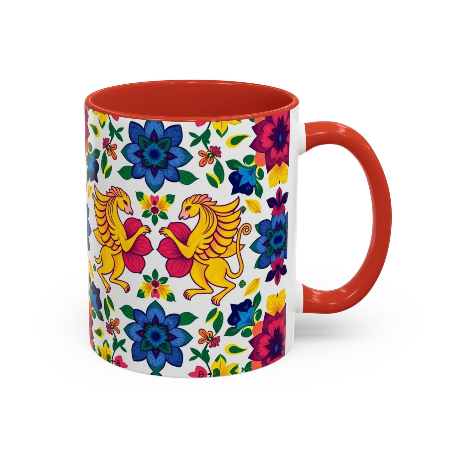 Accent Coffee Mug, Gemini, Zodiac, Flower Pattern, (11, 15oz)