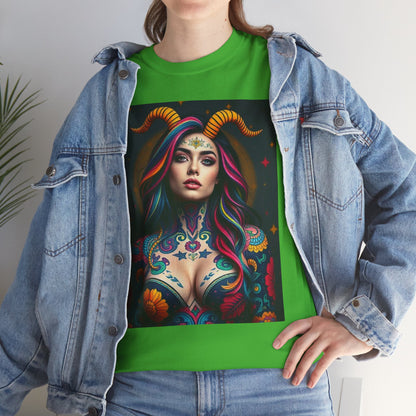 Unisex Heavy Cotton T-Shirt, Capricorn, Zodiac, Sexy Art