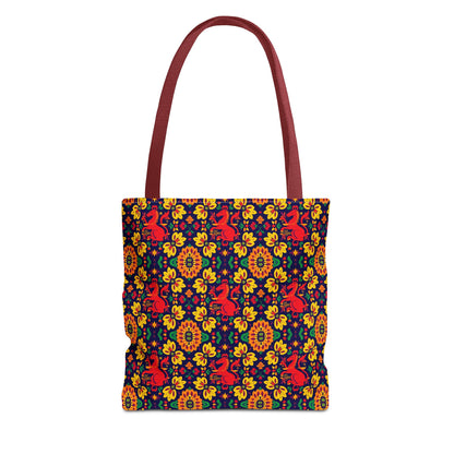 Tote Bag (AOP), Virgo, Zodiac, Flower Pattern