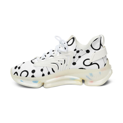 Women's Mesh Sneakers, Constellation & Symbol, Leo Zodiac Sign, AOP
