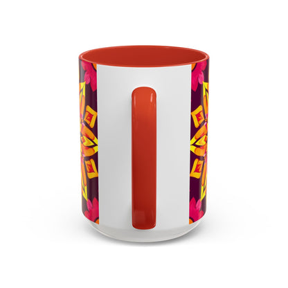 Accent Coffee Mug, Scorpio, Zodiac v1. Flower Pattern, (11, 15oz)