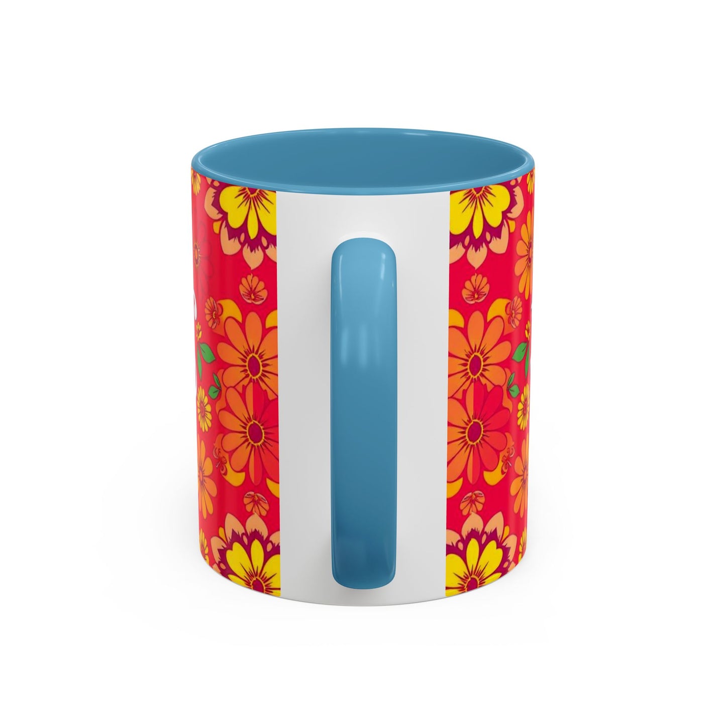 Accent Coffee Mug, Leo, Zodiac v4, Flower Pattern, (11, 15oz)