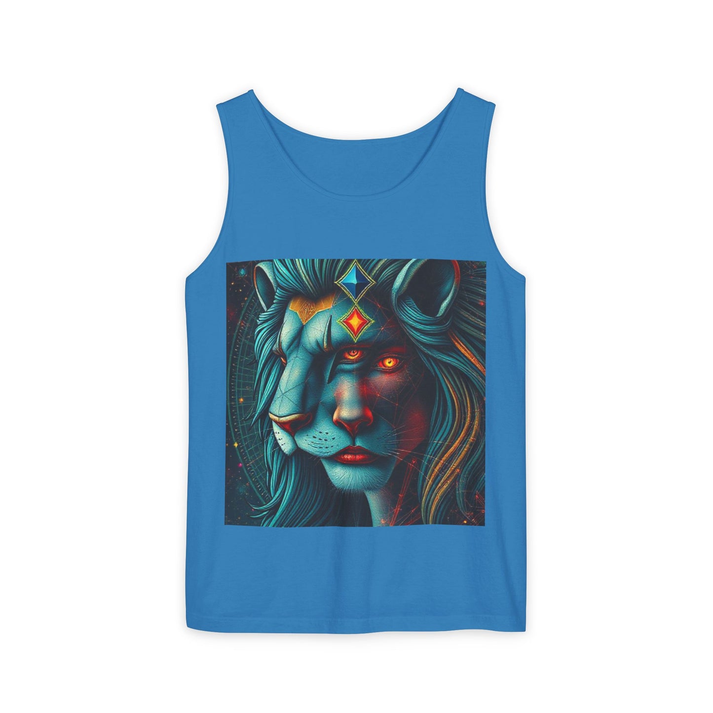 Unisex Garment-Dyed, Tank Top, Leo, Pop Art, 100% US cotton
