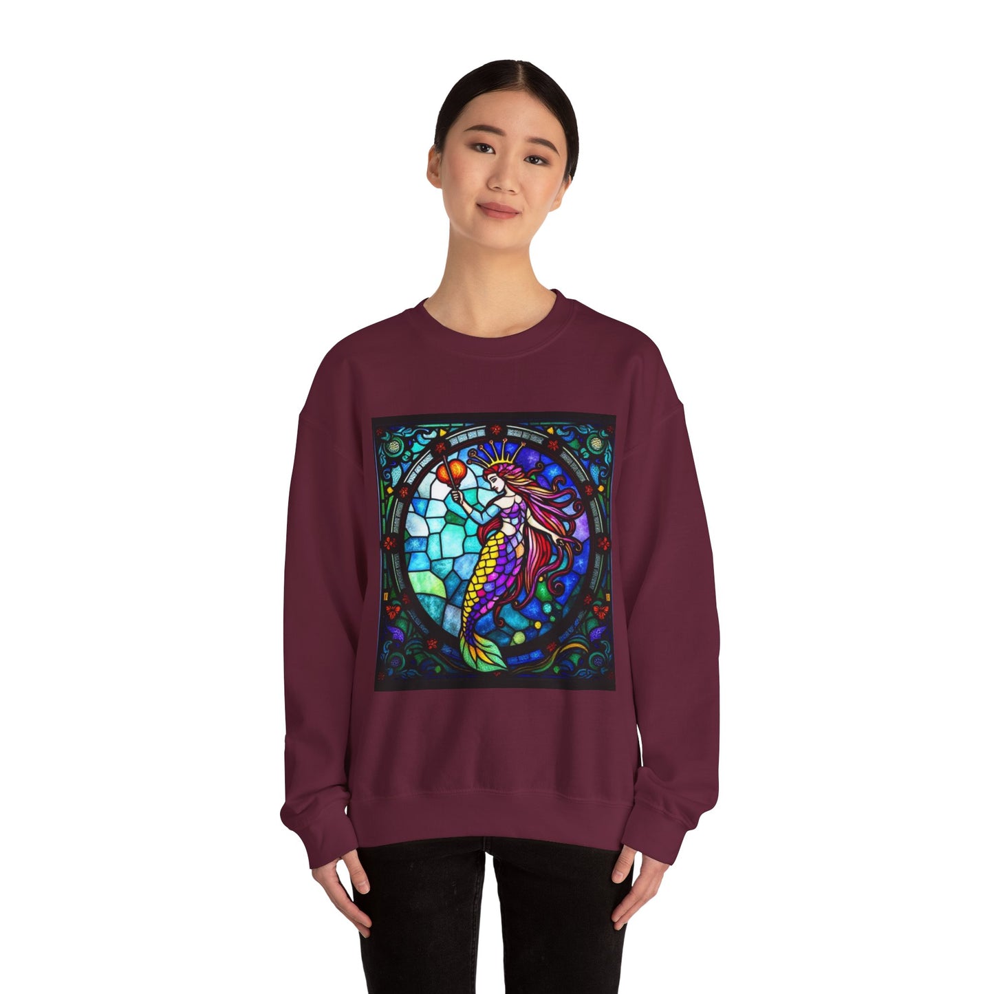 Unisex Heavy Blend™ Crewneck Sweatshirt, Glass, Aquarius Zodiac Design