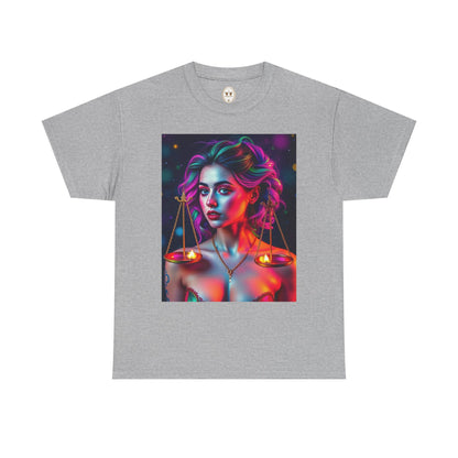 Unisex Heavy Cotton T-Shirt, Libra, Zodiac v3, Sexy Art