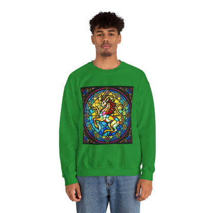 Unisex Heavy Blend™ Crewneck Sweatshirt, Glass, Capricorn Zodiac Design