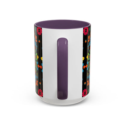 Accent Coffee Mug, Zodiac. Virgo, Flower Pattern, (11, 15oz)