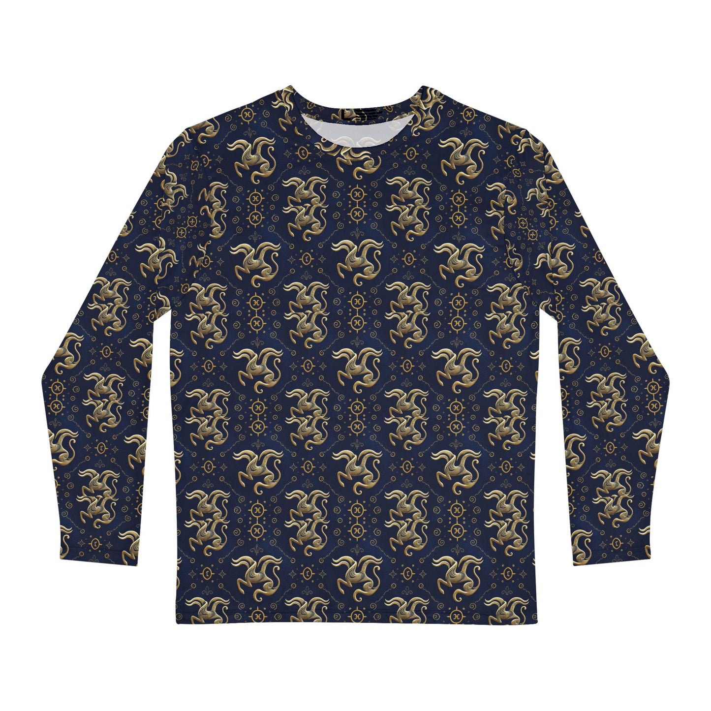 Men's Long Sleeve Shirt, (AOP), Aquarius, Zodiac v1, Pattern