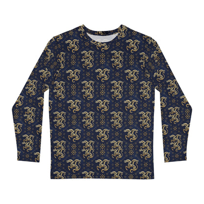 Men's Long Sleeve Shirt, (AOP), Aquarius, Zodiac v1, Pattern