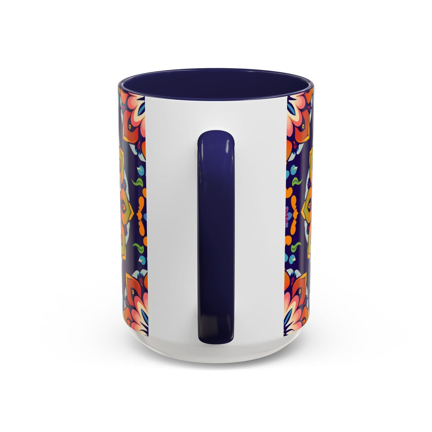 Accent Coffee Mug, Virgo, Zodiac v4. Flower Pattern, (11, 15oz)