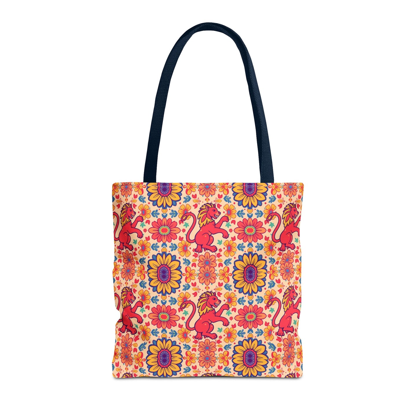 Tote Bag (AOP), Leo, Zodiac v2, Flower Pattern
